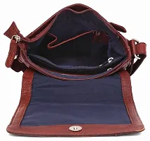 WILDHORN Leather 8.5 inch Sling Messenger Bag for Men I Multipurpose Crossbody Bag I Travel Bag with Adjustable Strap I IDIMENSION: L- 8.5inch H- 10.5inch W- 3inch (MAROON)-thumb3