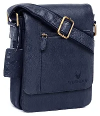 WildHorn Leather Sling Messenger Bag for Men (BLUE)-thumb1