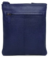 WILDHORN Leather 8.5 inch Sling Messenger Bag for Men I Multipurpose Crossbody Bag I Travel Bag with Adjustable Strap I Utility Bag I DIMENSION : L-8.5 inch W-0.5 inch H-10.3 inch (Navy Blue)-thumb3