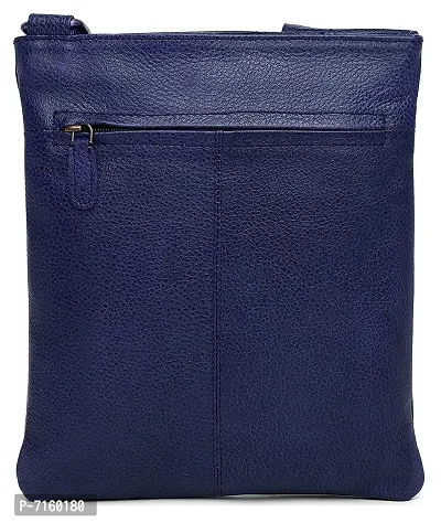 WILDHORN Leather 8.5 inch Sling Messenger Bag for Men I Multipurpose Crossbody Bag I Travel Bag with Adjustable Strap I Utility Bag I DIMENSION : L-8.5 inch W-0.5 inch H-10.3 inch (Navy Blue)-thumb4