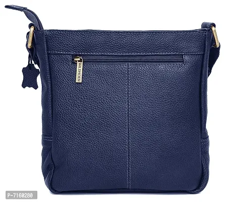 WILDHORN Leather Sling Messenger Bag for Mens (Navy)-thumb4