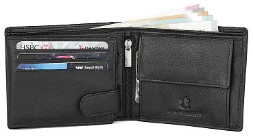 WildHorn Black Leather Men's Wallet , Keychain and Pen Combo Set (GIFTBOX 152)-thumb3