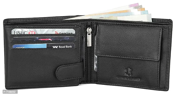 WildHorn Black Leather Men's Wallet , Keychain and Pen Combo Set (GIFTBOX 152)-thumb4