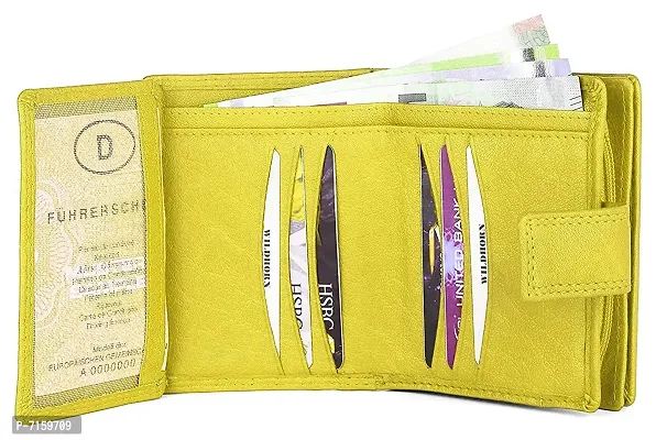 Carolina Ladies Leather Wallet Combo (Yellow)-thumb4