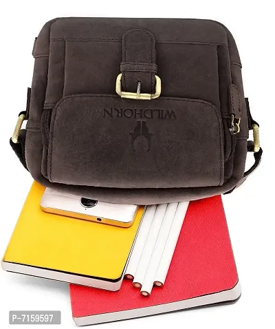 WILDHORN Original Leather 9 inch Sling Bag for Men I Multipurpose Crossbody Bag I Travel Bag with Adjustable Strap I DIMENSION: L- 8 inch H- 9 inch W- 3 inch-thumb5
