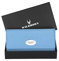 WILDHORN Ladies Leather Wallet (Carolina Blue)-thumb1