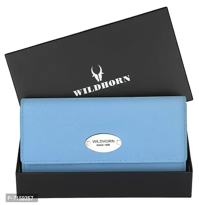 WILDHORN Ladies Leather Wallet (Carolina Blue)-thumb2