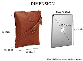 WILDHORN Leather 8.5 inch Sling Messenger Bag for Men I Multipurpose Crossbody Bag I Travel Bag with Adjustable Strap I Utility Bag I DIMENSION : L-8.5 inch W-0.5 inch H-10.3 inch (Tan Nappa)-thumb2