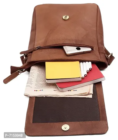 WILDHORN Leather 8.5 inch Sling Messenger Bag for Men I Multipurpose Crossbody Bag I Travel Bag with Adjustable Strap I IDIMENSION: L- 8.5inch H- 10.5inch W- 3inch-thumb4