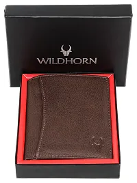 WildHorn Men's Top Grain Portrait Leather Ultra Strong Stitching Handcrafted RFID Blocking Wallet with 2 Transparent ID Windows Slots, 11 Card Slots and Zip Compartment-thumb1