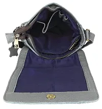 WILDHORN Leather 8.5 inch Sling Messenger Bag for Men I Multipurpose Crossbody Bag I Travel Bag with Adjustable Strap I IDIMENSION: L- 8.5inch H- 10.5inch W- 3inch (Grey)-thumb3