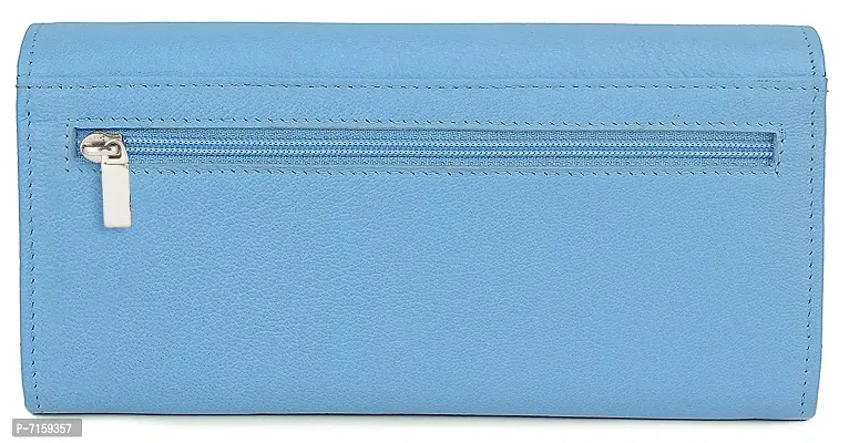 WILDHORN Ladies Leather Wallet (Carolina Blue)-thumb5