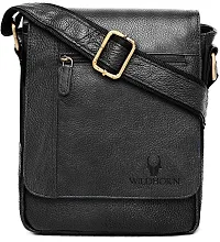 WILDHORN reg; Leather 8.5 inch Sling Messenger Bag for Men I Multipurpose Crossbody Bag I Travel Bag with Adjustable Strap I IDIMENSION: L- 8.5inch H- 10.5inch W- 3inch-thumb1