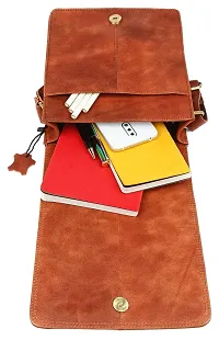WILDHORN Leather 8 inch Sling Messenger Bag for Men I Multipurpose Crossbody Bag I Travel Bag with Adjustable Strap I Utility Bag I Dimension : L-8 inch W-3 inch H-9 inch (Distressed Tan)-thumb4
