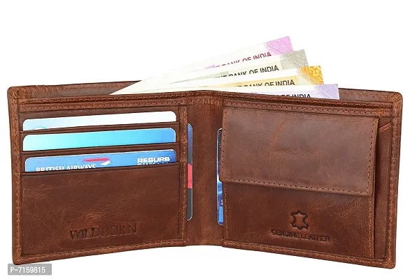 RFID Protected Top Grain Genuine Leather Wallet for Men (TAN)-thumb5