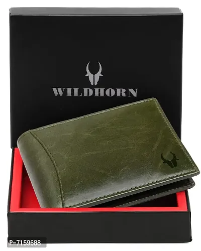 WildHorn Green Crunch Leather Men's Wallet (WH1173)-thumb2