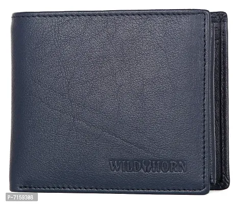 WildHorn Leather Wallet for Men (Blue)