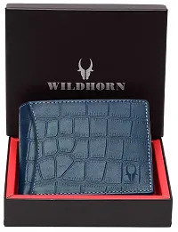 WILDHORN Wildhorn India Croco Blue Leather Men's Wallet (699704)-thumb1