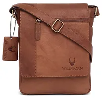 WILDHORN Leather 8.5 inch Sling Messenger Bag for Men I Multipurpose Crossbody Bag I Travel Bag with Adjustable Strap I IDIMENSION: L- 8.5inch H- 10.5inch W- 3inch-thumb1