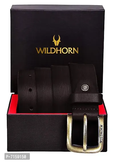 WILDHORN Mens Leather Belt (WHRH500 (SHADE)_Brown)