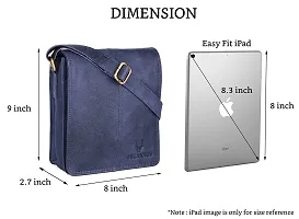 WILDHORN Leather 8 inch Sling Messenger Bag for Men I Multipurpose Crossbody Bag I Travel Bag with Adjustable Strap I Utility Bag I Dimension : L-8 inch W-3 inch H-9 inch (Distressed Blue)-thumb2
