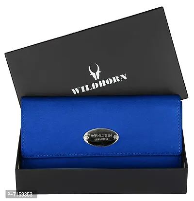 WILDHORN Wildhorn India Blue Leather Women's Wallet (WHLW1000)-thumb2