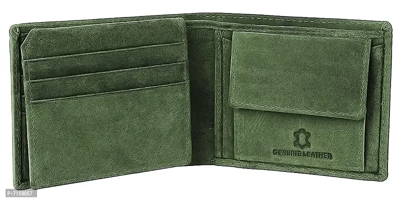 WildHorn  Men's Antlers Hunter Leather Wallet (Green)-thumb4