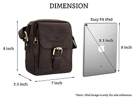 WILDHORN Original Leather 9 inch Sling Bag for Men I Multipurpose Crossbody Bag I Travel Bag with Adjustable Strap I DIMENSION: L- 8 inch H- 9 inch W- 3 inch-thumb2
