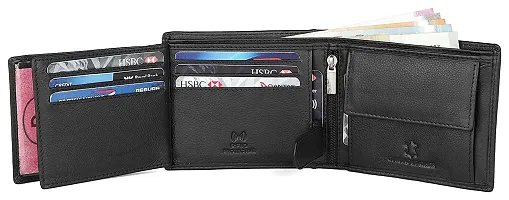 WildHorn Black Leather Men's Wallet , Keychain and Pen Combo Set (GIFTBOX 152)-thumb4