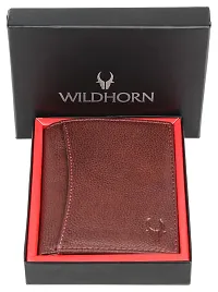 WildHorn Men's Top Grain Portrait Leather Ultra Strong Stitching Handcrafted RFID Blocking Wallet with 2 Transparent ID Windows Slots, 11 Card Slots, Zip Compartment-thumb1