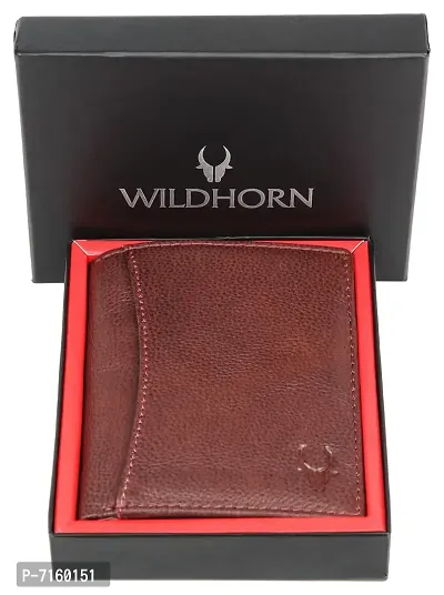 WildHorn Men's Top Grain Portrait Leather Ultra Strong Stitching Handcrafted RFID Blocking Wallet with 2 Transparent ID Windows Slots, 11 Card Slots, Zip Compartment-thumb2