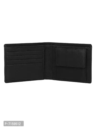 WILDHORN  Men's RFID Protected Genuine Leather Wallet Keychain and Pen Combo (BLACK100)-thumb3