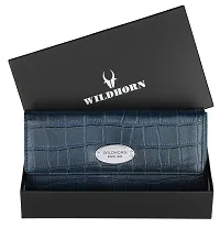 WILDHORN Wildhorn India Blue Leather Women's Wallet (WHLW1000)-thumb1