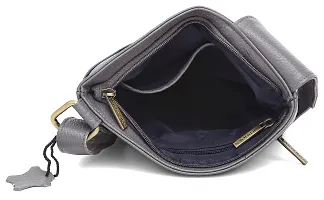 WILDHORN Leather 8.5 inch Sling Messenger Bag for Men I Multipurpose Crossbody Bag I Travel Bag with Adjustable Strap I Utility Bag I DIMENSION : L-8.5 inch W-0.5 inch H-10.3 inch (Grey)-thumb4