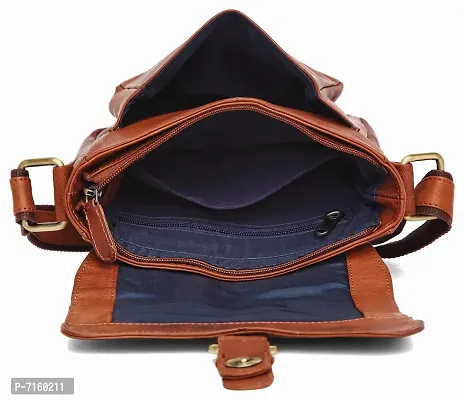 WILDHORN Original Leather 9 inch Sling Bag for Men I Multipurpose Crossbody Bag I Travel Bag with Adjustable Strap I DIMENSION: L- 8 inch H- 9 inch W- 3 inch (Tan Vintage)-thumb4