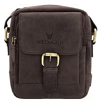 WILDHORN Original Leather 9 inch Sling Bag for Men I Multipurpose Crossbody Bag I Travel Bag with Adjustable Strap I DIMENSION: L- 8 inch H- 9 inch W- 3 inch-thumb1