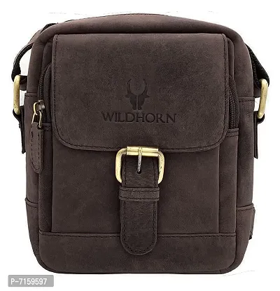 WILDHORN Original Leather 9 inch Sling Bag for Men I Multipurpose Crossbody Bag I Travel Bag with Adjustable Strap I DIMENSION: L- 8 inch H- 9 inch W- 3 inch-thumb2