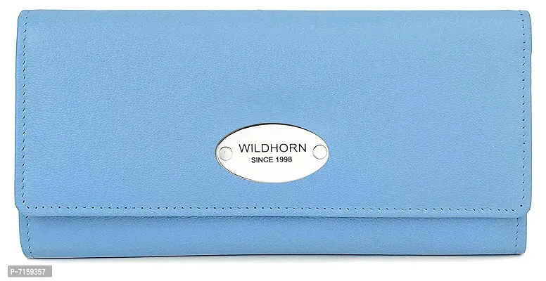 WILDHORN Ladies Leather Wallet (Carolina Blue)