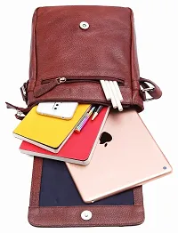 WILDHORN Leather 8.5 inch Sling Messenger Bag for Men I Multipurpose Crossbody Bag I Travel Bag with Adjustable Strap I IDIMENSION: L- 8.5inch H- 10.5inch W- 3inch (MAROON)-thumb4