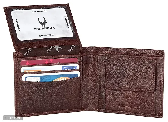 WILDHORN Classic Black Leather Wallet for Men (Maroon)-thumb4