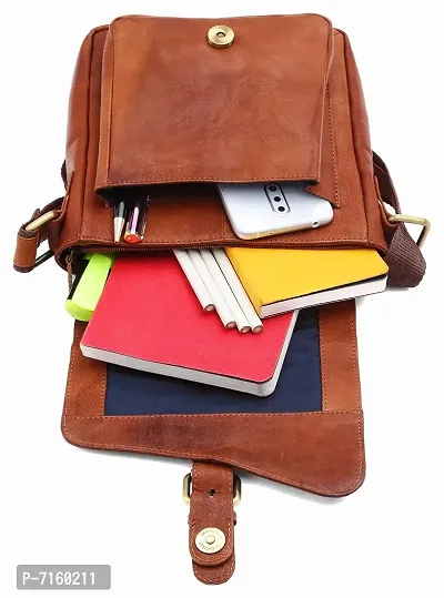 WILDHORN Original Leather 9 inch Sling Bag for Men I Multipurpose Crossbody Bag I Travel Bag with Adjustable Strap I DIMENSION: L- 8 inch H- 9 inch W- 3 inch (Tan Vintage)-thumb5