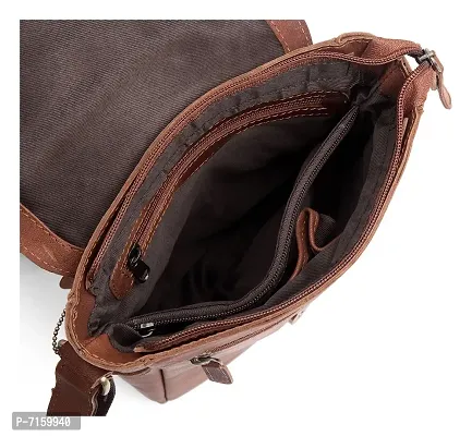 WILDHORN Leather 8.5 inch Sling Messenger Bag for Men I Multipurpose Crossbody Bag I Travel Bag with Adjustable Strap I IDIMENSION: L- 8.5inch H- 10.5inch W- 3inch-thumb3