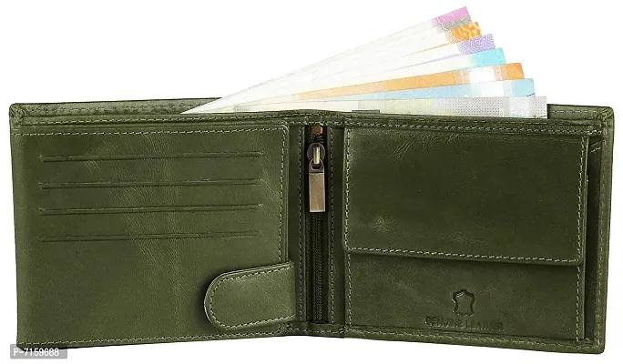 WildHorn Green Crunch Leather Men's Wallet (WH1173)-thumb4