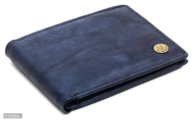WildHorn New Design Black 100% Genuine Leather Wallet for Men (Blue)