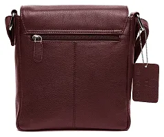 WILDHORN Leather 9 inch Sling Bag for Men I Multipurpose Crossbody Bag I Travel Bag with Adjustable Strap I DIMENSION: L- 8 inch H- 9 inch W- 3 inch (Maroon)-thumb4