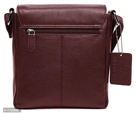 WILDHORN Leather 9 inch Sling Bag for Men I Multipurpose Crossbody Bag I Travel Bag with Adjustable Strap I DIMENSION: L- 8 inch H- 9 inch W- 3 inch (Maroon)-thumb5