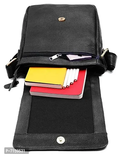 WILDHORN reg; Leather 8.5 inch Sling Messenger Bag for Men I Multipurpose Crossbody Bag I Travel Bag with Adjustable Strap I IDIMENSION: L- 8.5inch H- 10.5inch W- 3inch-thumb4