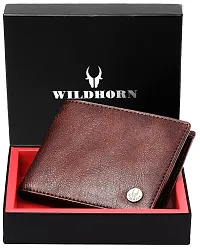 WILDHORN Rakhi Hamper Set Classic Men's Leather Wallet for Brother (Maroon)-thumb1