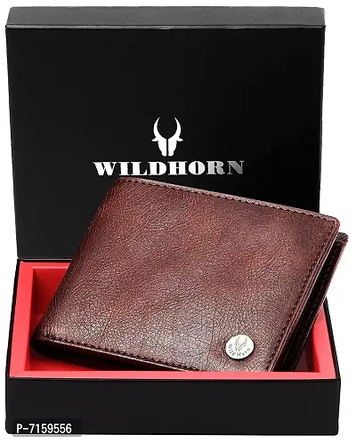 WILDHORN Rakhi Hamper Set Classic Men's Leather Wallet for Brother (Maroon)-thumb2