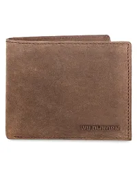 WILDHORN  Men's RFID Protected Genuine Leather Wallet Keychain and Pen Combo (TAN HUNTER80)-thumb1